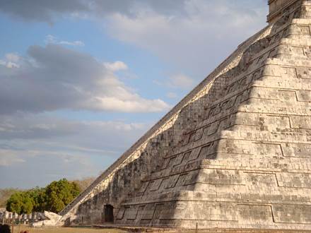 Shadows cast on Kukulcn during Equinox at Chichen Itza